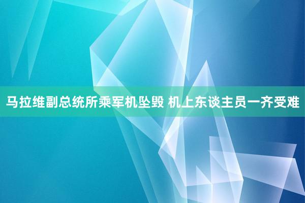 马拉维副总统所乘军机坠毁 机上东谈主员一齐受难