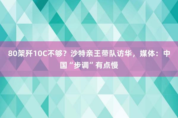 80架歼10C不够？沙特亲王带队访华，媒体：中国“步调”有点慢