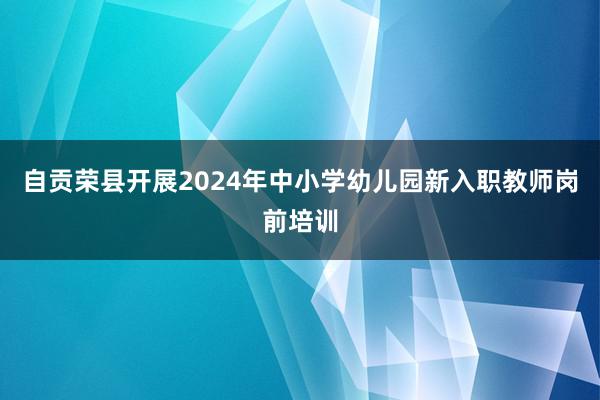 自贡荣县开展2024年中小学幼儿园新入职教师岗前培训