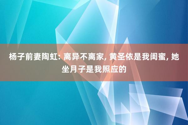 杨子前妻陶虹: 离异不离家, 黄圣依是我闺蜜, 她坐月子是我照应的