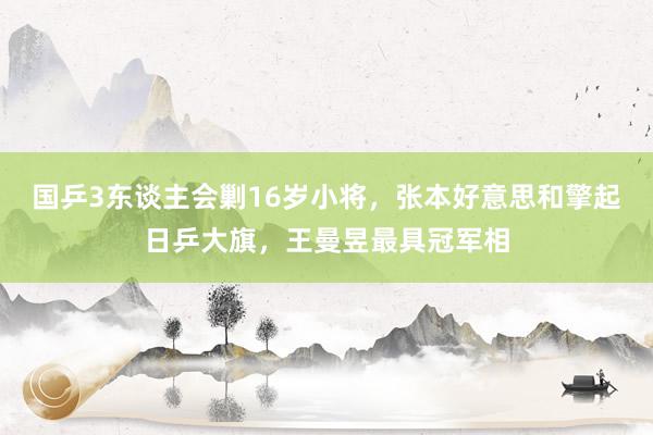 国乒3东谈主会剿16岁小将，张本好意思和擎起日乒大旗，王曼昱最具冠军相